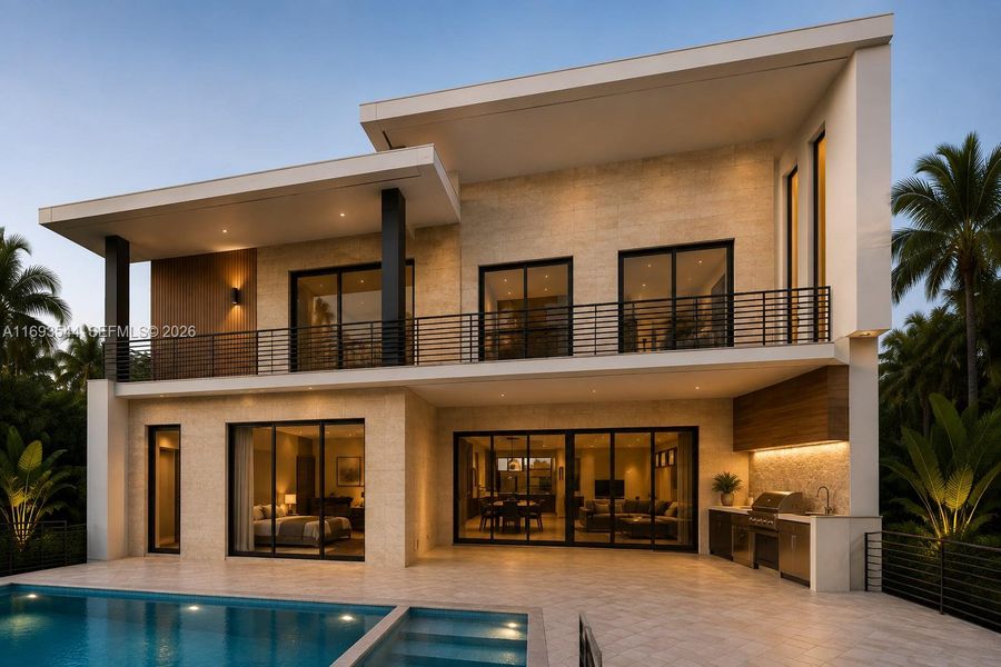 Exterior details and patio area of a home in , North Miami (Image 3).