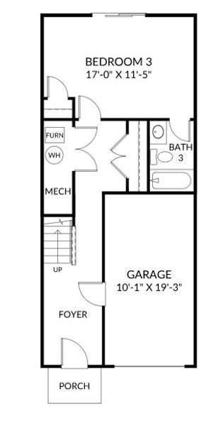2D floor plan layout for the The Armfield by Stanley Martin Homes in Westpark at Cane Bay, Summerville, SC (Image 5).