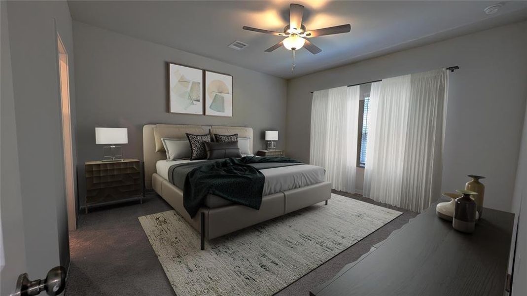 Master Bedroom- Virtually staged for an idea only.