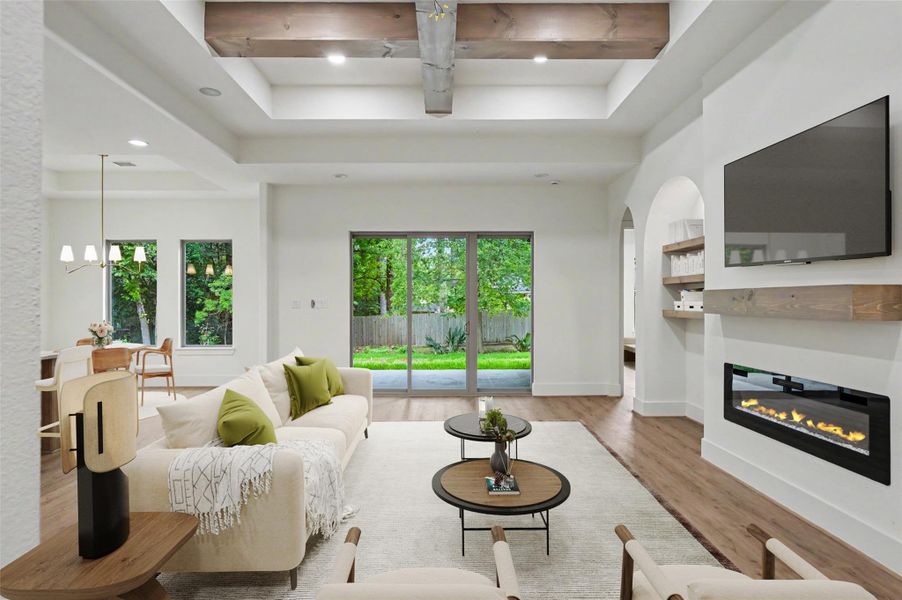 Upgraded sliding glass door, no cookie cutters here! Virtually staged