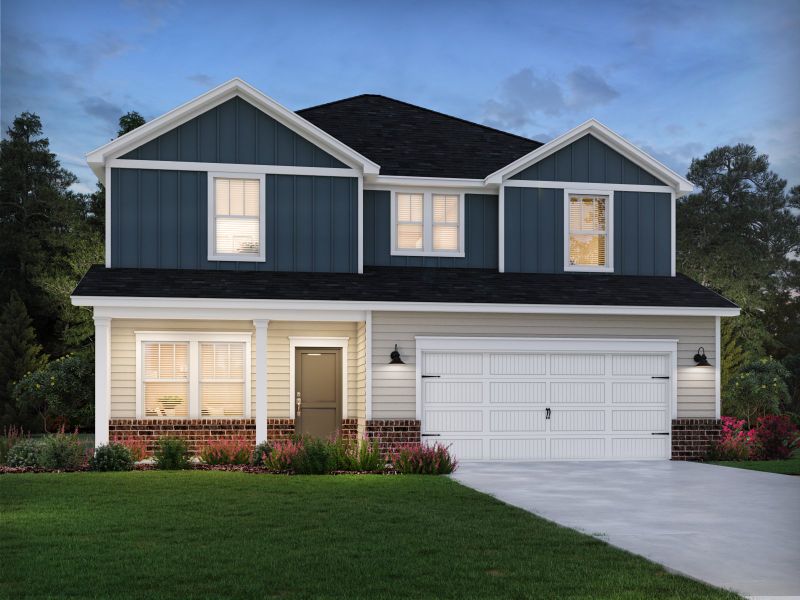 Representative exterior photo of a completed home built from the Dakota by Meritage Homes in Nelson's Creek, Mocksville, NC (Image 2).