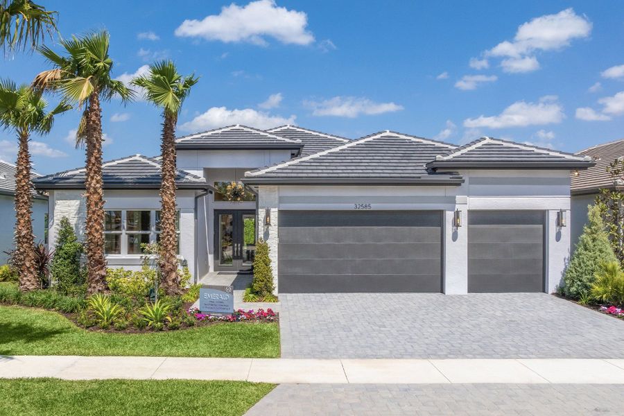 Representative exterior photo of a completed home built from the Emerald by GL Homes in Valencia Ridge, Wesley Chapel, FL (Image 13).