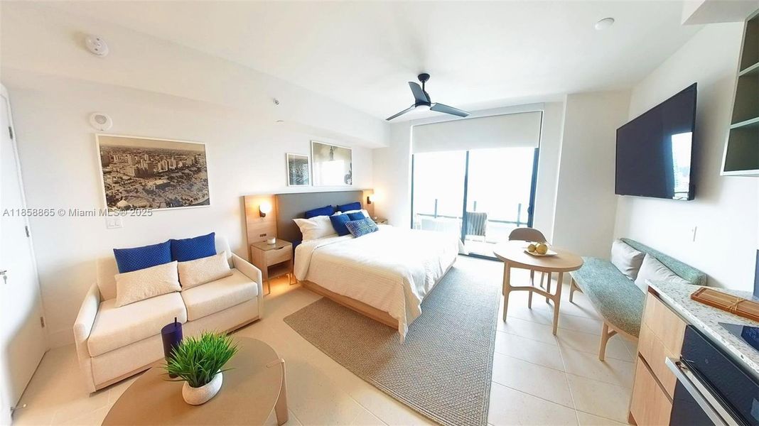 Furnished interior view inside a new home in , Miami (Image 1).