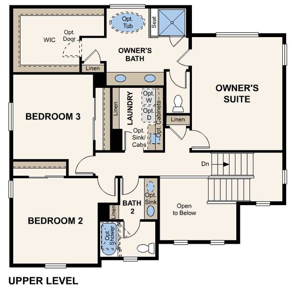 2D floor plan layout for the Glacier by Century Communities in Parkdale Commons, Lafayette, CO (Image 3).