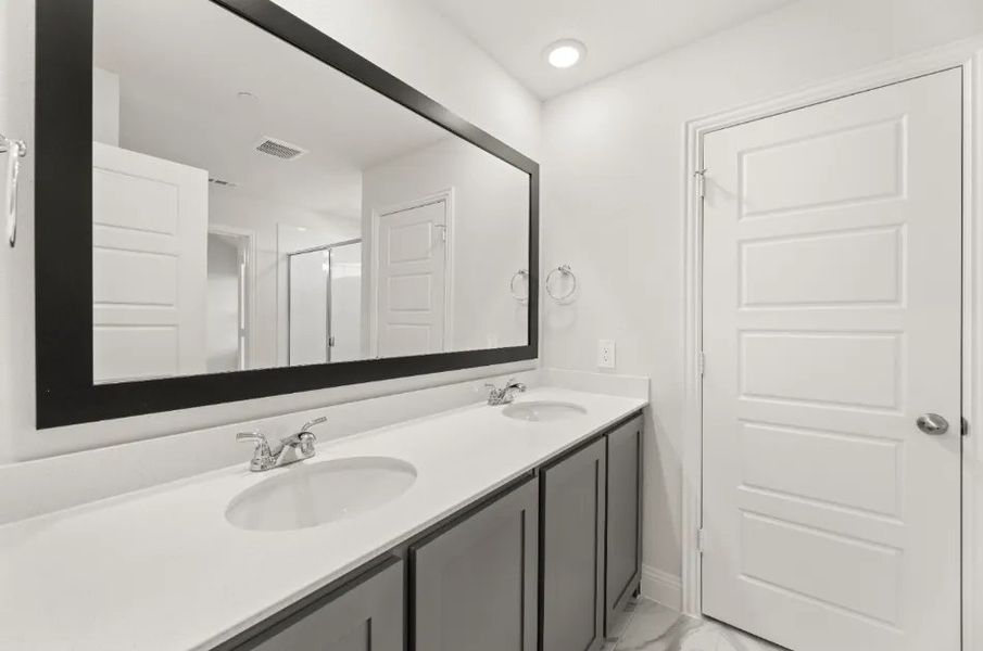 Front exterior of a new home in Sereno Oaks at Buckner Terrace, Dallas, TX, highlighting curb appeal (Image 20).