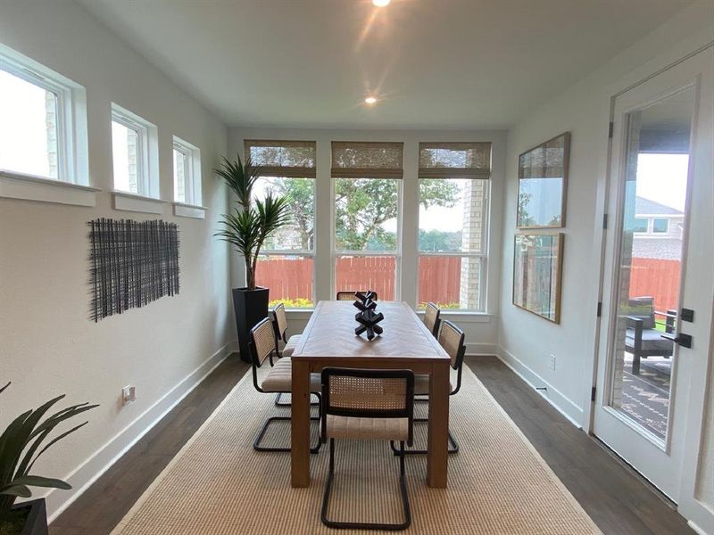 Dining space with tons of windows