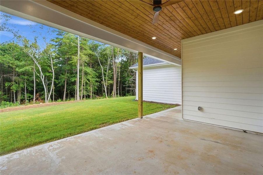 Exterior details and patio area of a home in , White (Image 33). Exterior details and patio area of a home in , White (Image 33).