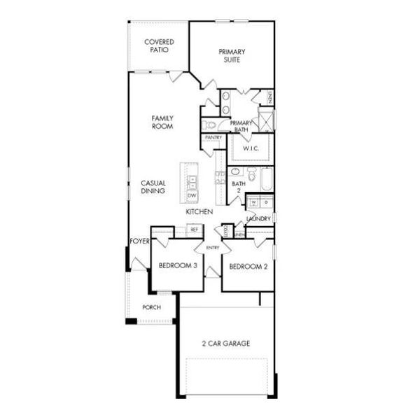 2D floor plan layout of this home in Riviera Pines - Traditional Series, Huffman, TX (Image 4).