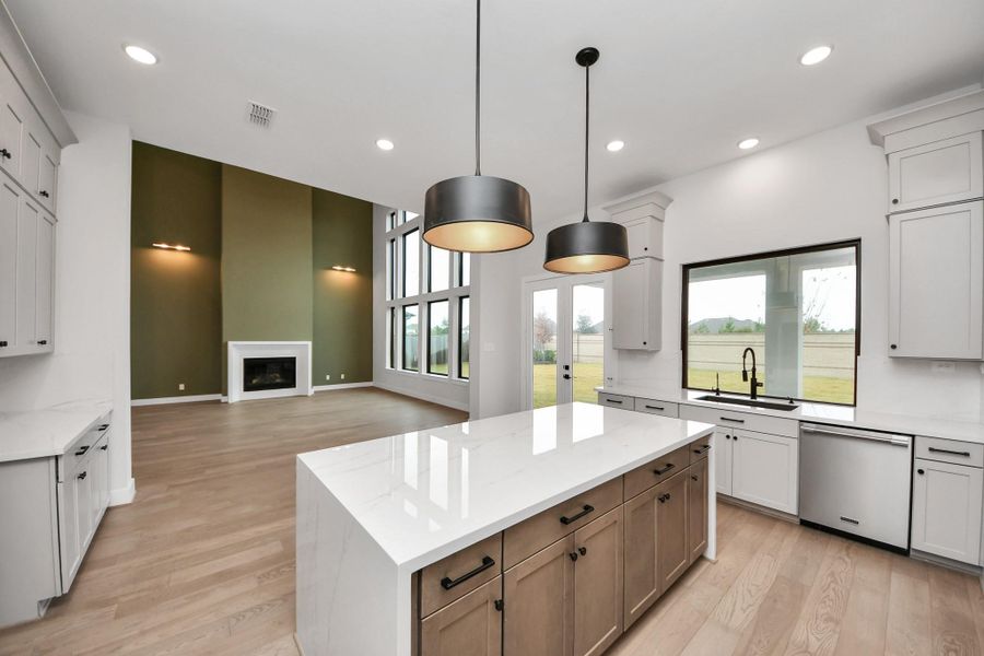 Waterfall countertops scream elegance!