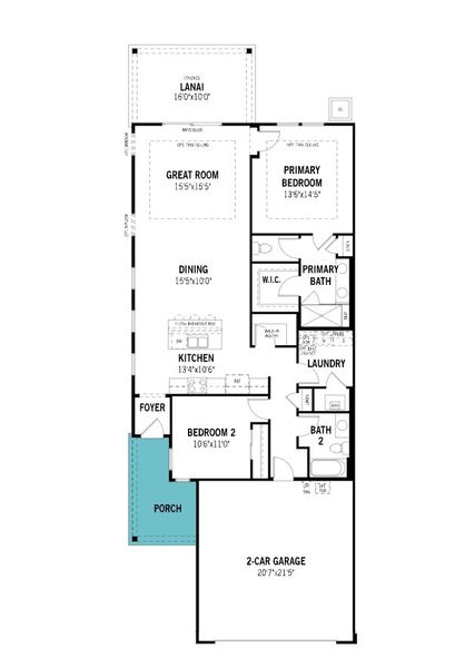 2D floor plan layout of this home in RiverTown - WaterSong, St. Johns, FL (Image 4).