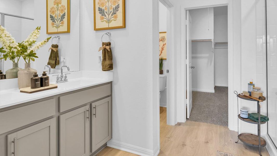 Furnished interior view inside a new home in Trails at Wildhorse, Austin (Image 5). Furnished interior view inside a new home in Trails at Wildhorse, Austin (Image 5).