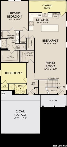 2D floor plan layout of this home in The Wilder, Adkins, TX (Image 5).
