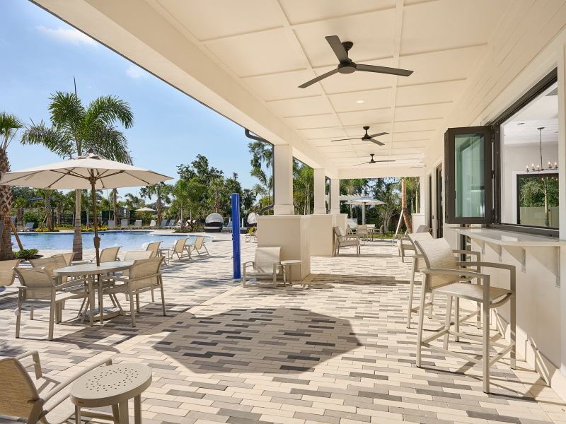 Exterior details and patio area of a home in Benton Hills - Premier Series, Brooksville (Image 3). Exterior details and patio area of a home in Benton Hills - Premier Series, Brooksville (Image 3).