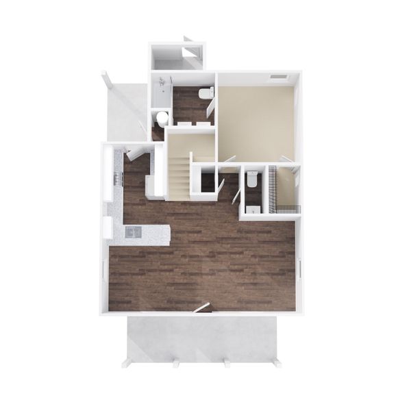 2D floor plan layout for the Thomas by Foundation Home Builders LLC in Pinnix Loop, Burlington, NC (Image 2).