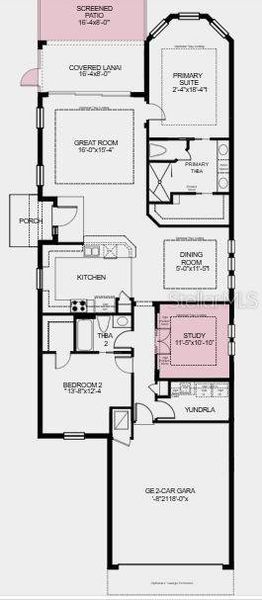 Structural options added include: extended garage forward by 4ft., private study, and extended screened patio.