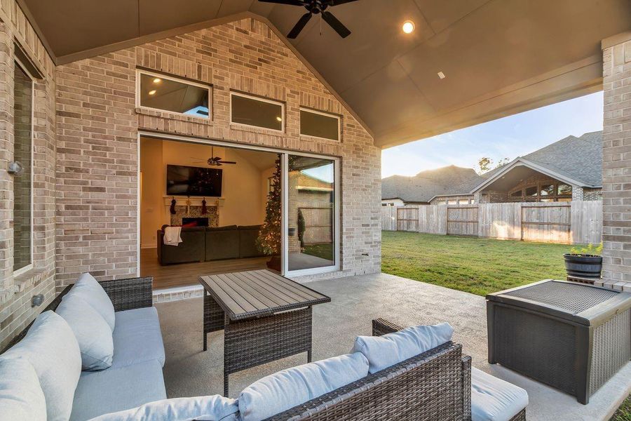 Exterior details and patio area of a home in The Highlands - 65', Porter (Image 25). Exterior details and patio area of a home in The Highlands - 65', Porter (Image 25).