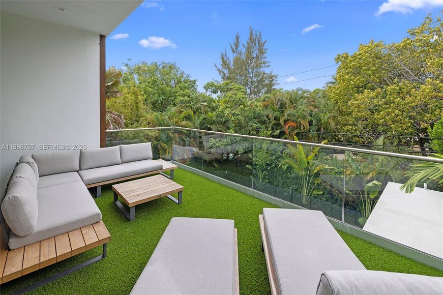 Primary Balcony Overlooking Pool