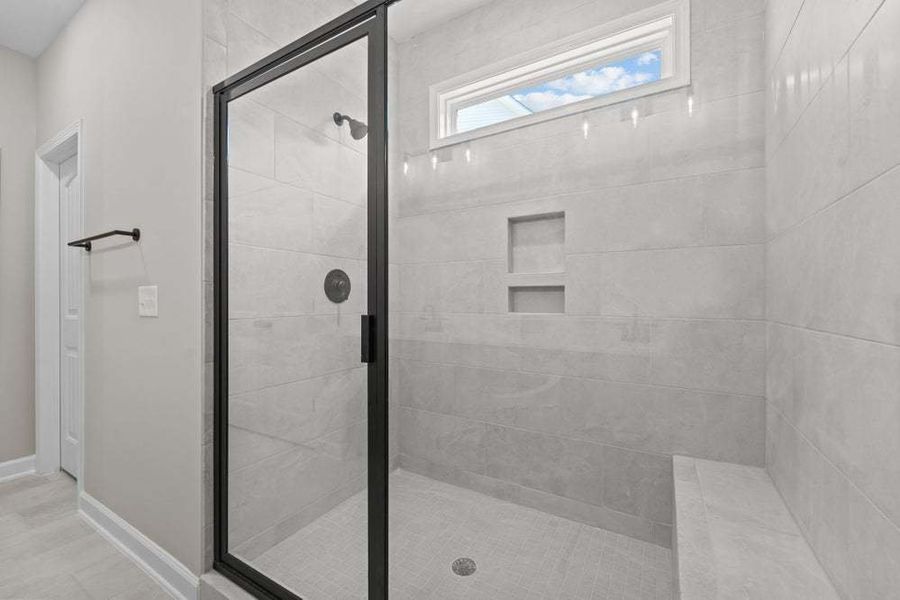 Tile Shower with Bench Layout 2 Option