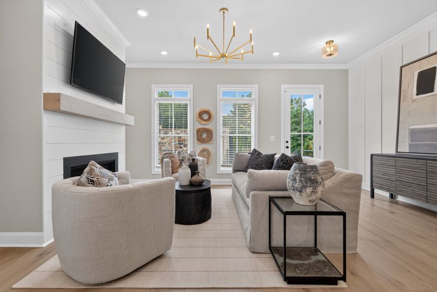 Representative furnished interior of a home built from the The Benton IV by The Providence Group in Ward's Crossing Townhomes, Johns Creek (Image 12).