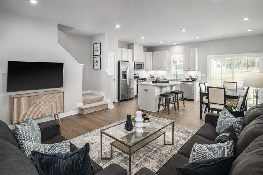 Representative furnished interior of a home built from the Odessa by Ryan Homes in Cedarside Townhomes at Dry Creek, Goodlettsville (Image 18).
