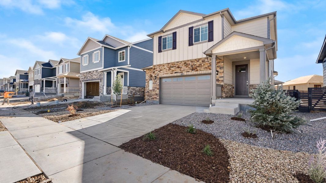 Exterior details and patio area of a home in The Ridge at Lorson Ranch, Colorado Springs (Image 2).