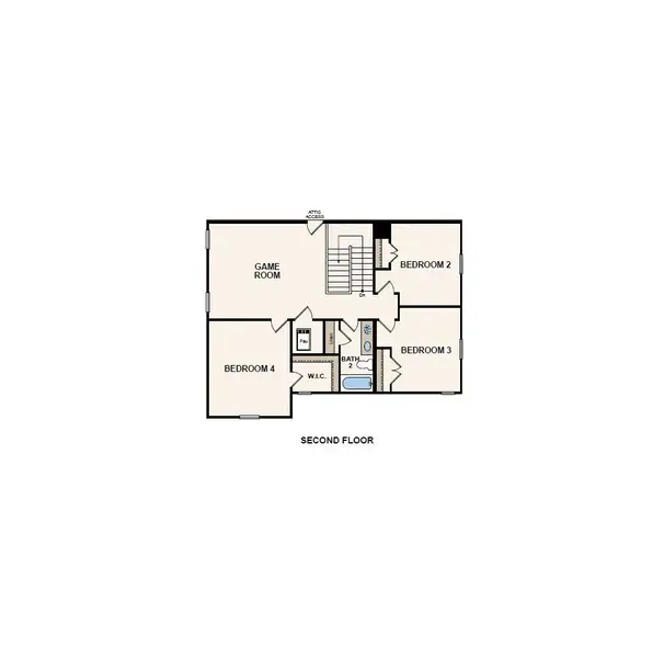 2D floor plan layout of this home in Magnolia Springs, Montgomery, TX (Image 4).