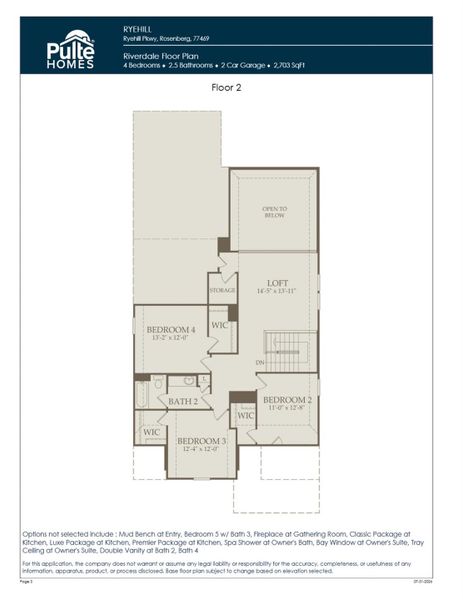 2D floor plan layout of this home in Ryehill, Sugar Land, TX (Image 3).