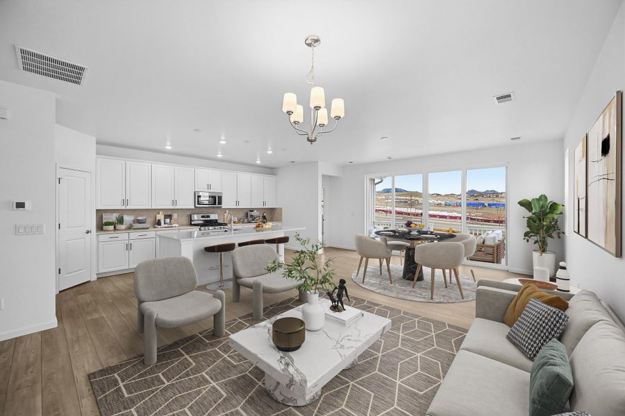 Furnished interior view inside a new home in Trailstone, Arvada (Image 7).