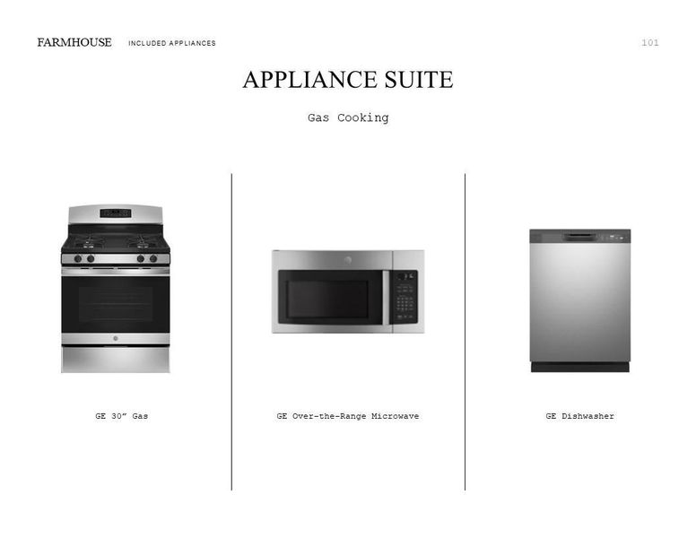 Farmhouse Look Palette 1: Appliance Selection Sheet (*Artist rendering used for illustration purposes only.) Farmhouse Look Palette 1: Appliance Selection Sheet (*Artist rendering used for illustration purposes only.)