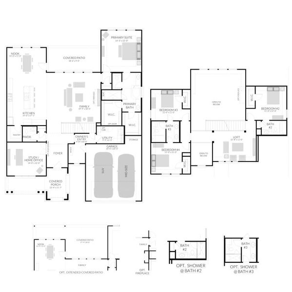 2D floor plan layout of this home in Painted Tree Lakeside, McKinney, TX (Image 3).