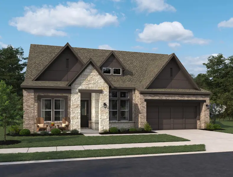 Representative exterior photo of a completed home built from the Bellevue by Ashton Woods in Furst Ranch, Flower Mound, TX (Image 5). Representative exterior photo of a completed home built from the Bellevue by Ashton Woods in Furst Ranch, Flower Mound, TX (Image 5).