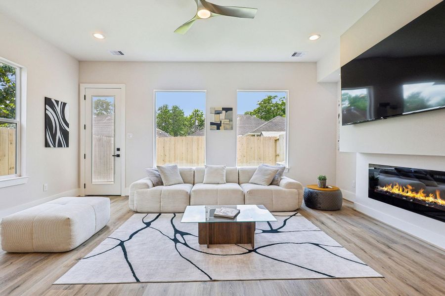 Family Room with Electric Fireplace