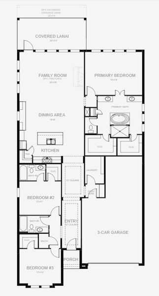 2D floor plan layout for the 2200F by Perry Homes in Glynlea Country Club 50', Port St. Lucie, FL (Image 3). 2D floor plan layout for the 2200F by Perry Homes in Glynlea Country Club 50', Port St. Lucie, FL (Image 3).