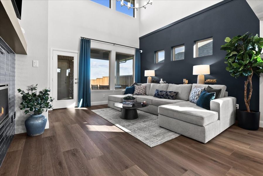 Furnished interior view inside a new home in La Terra at Uptown Celina, Celina (Image 8). Furnished interior view inside a new home in La Terra at Uptown Celina, Celina (Image 8).