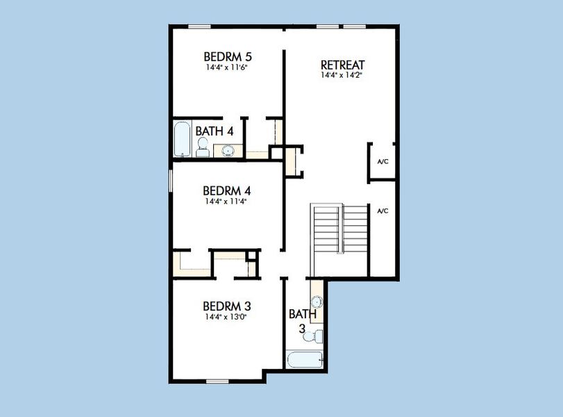 2D floor plan layout for the The Maurice by David Weekley Homes in Southwind – Executive Series, Plant City, FL (Image 4). 2D floor plan layout for the The Maurice by David Weekley Homes in Southwind – Executive Series, Plant City, FL (Image 4).