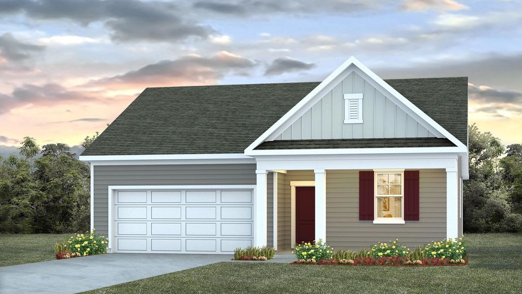 Representative exterior photo of a completed home built from the Cali by D.R. Horton in Gates Village, Lugoff, SC (Image 21). Representative exterior photo of a completed home built from the Cali by D.R. Horton in Gates Village, Lugoff, SC (Image 21).