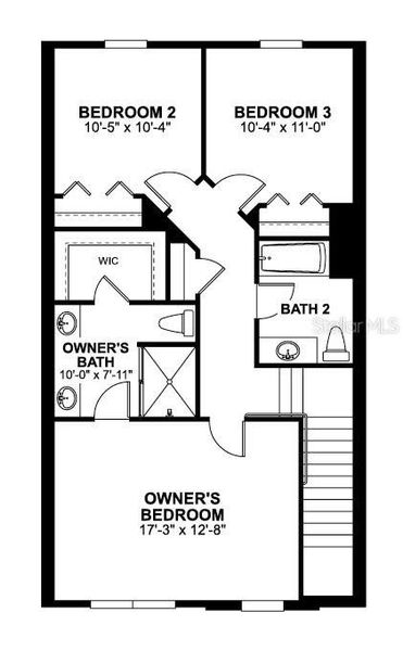 2D floor plan layout of this home in Emerson Pointe, Apopka, FL (Image 3).