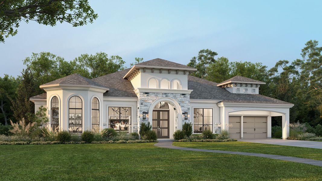Representative exterior photo of a completed home built from the 4297S by Perry Homes in Lakes of Cane Island, Katy, TX (Image 4).