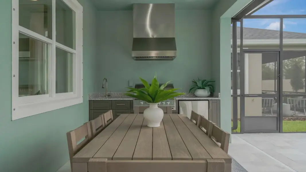 The Patio Summer Kitchen and StudioMine Table