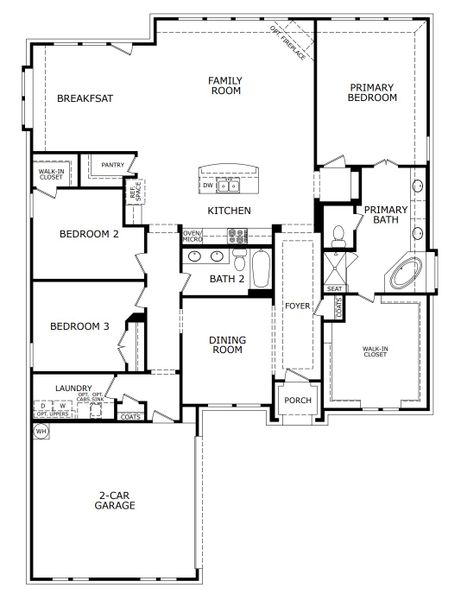 2D floor plan layout for the Concept 2404 by Risewell Homes in Abe's Landing, Granbury, TX (Image 3). 2D floor plan layout for the Concept 2404 by Risewell Homes in Abe's Landing, Granbury, TX (Image 3).