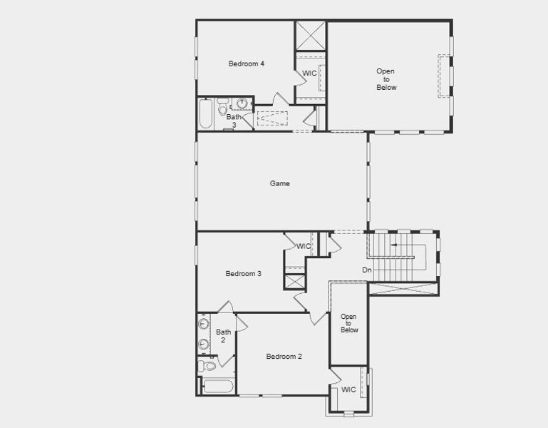 2D floor plan layout for the Cabernet by Taylor Morrison in Ryehill, Rosenberg, TX (Image 6).