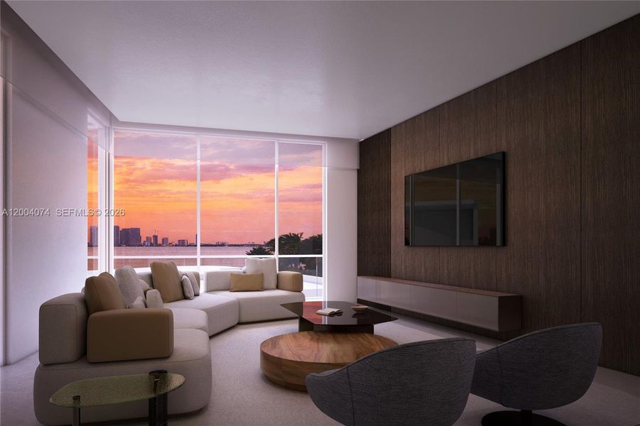 Furnished interior view inside a new home in , Miami Beach (Image 5). Furnished interior view inside a new home in , Miami Beach (Image 5).