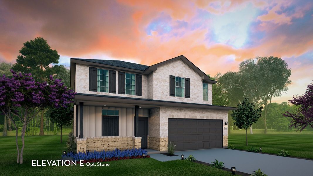 Representative exterior photo of a completed home built from the Lavaca by CastleRock Communities in Massey Oaks, Pearland, TX (Image 14).