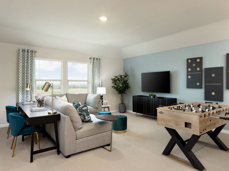 Media space in the Kessler floorplan at Tesoro at Chisholm Trail Ranch by Meritage Homes in Fort Worth, TX. Media space in the Kessler floorplan at Tesoro at Chisholm Trail Ranch by Meritage Homes in Fort Worth, TX.