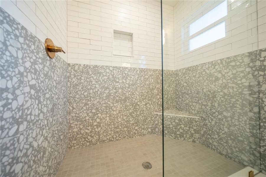 Beautiful, large walk-in shower.