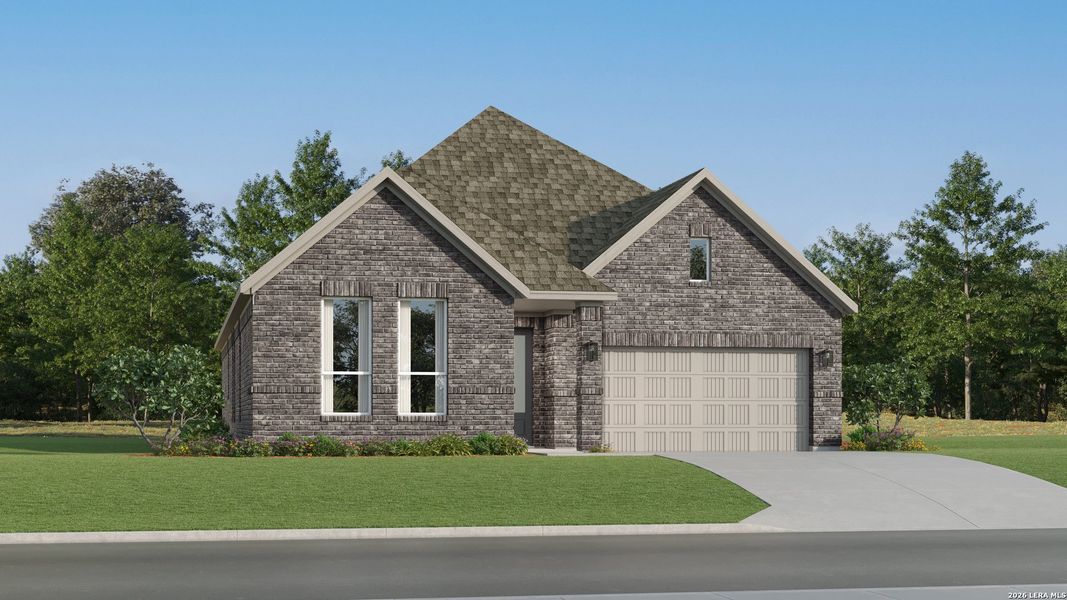 Front exterior of a new home in Navarro Ranch, Seguin, TX, highlighting curb appeal (Image 21).