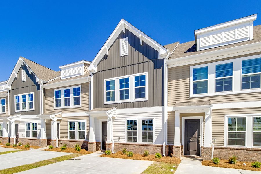 Front exterior of a new home in Astoria, Columbia, SC, highlighting curb appeal (Image 19).