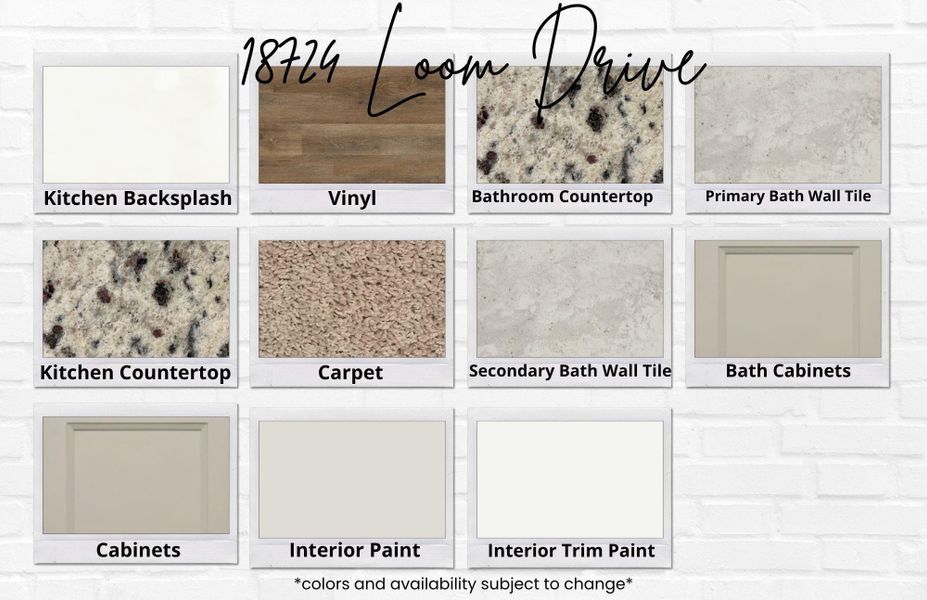 Sample of building materials used in homes in The Enclave at Spring Branch, Montgomery (Image 20).