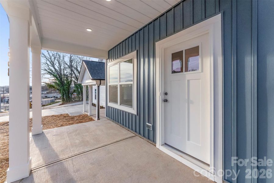 Exterior details and patio area of a home in , Hickory (Image 3).