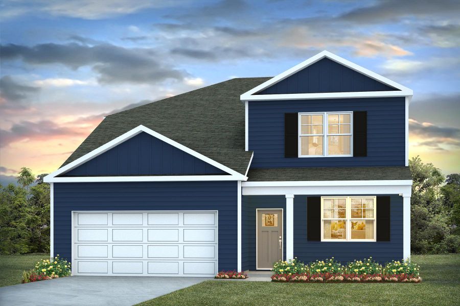 Front exterior of a new home in The Cove at Mallard Crossing, Summerville, SC, highlighting curb appeal (Image 1).